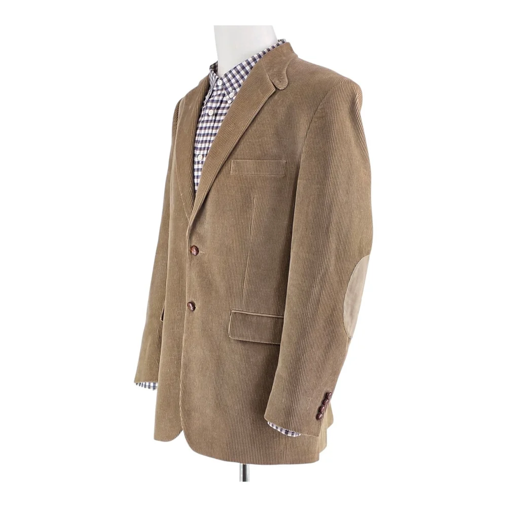 Ralph Lauren Corduroy Elbow Patch Mens Blazer 42L Tan Ivy League Americana